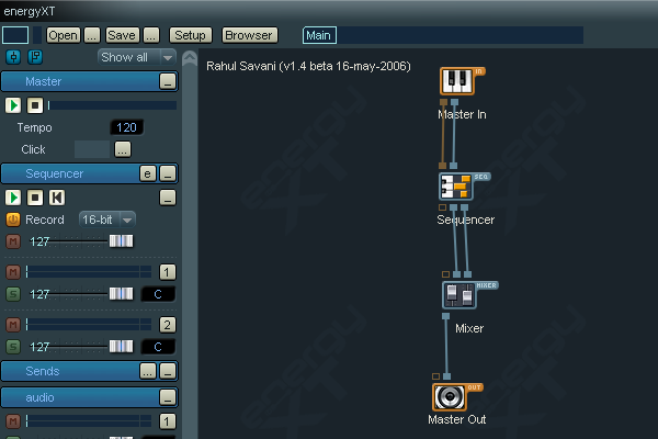 Step 01 - Our starting setup (see energyXT manual, if you don't know how to get this far)